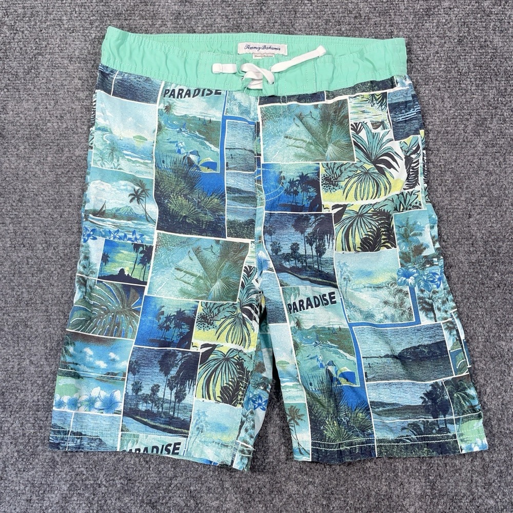 Tommy Bahama Relax Men M Swim Trunks Graphic Print Beach Bathing Suit Mesh Lined